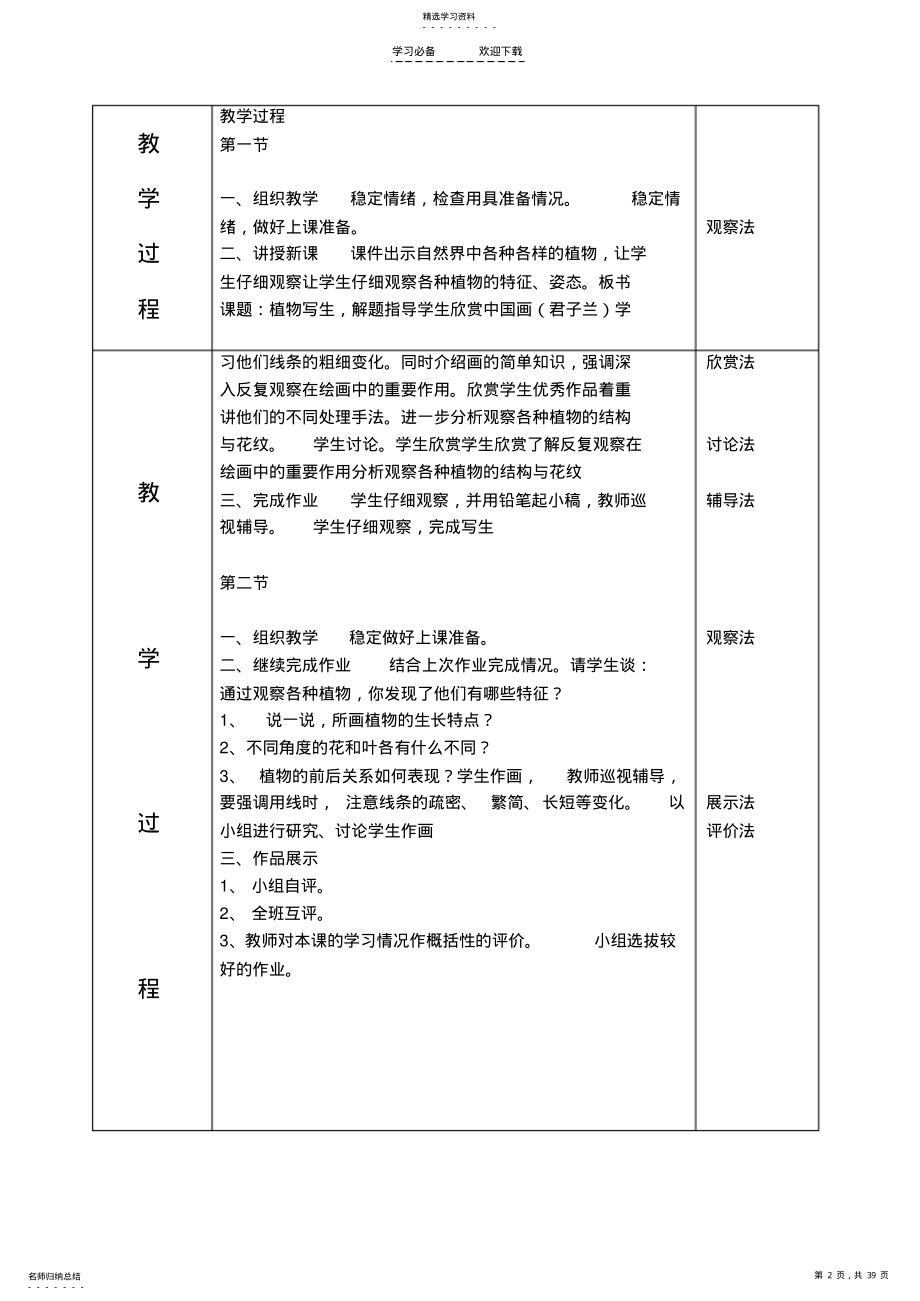 2022年小学四年级人美版美术下册教案全集及教学设计 .pdf_第2页