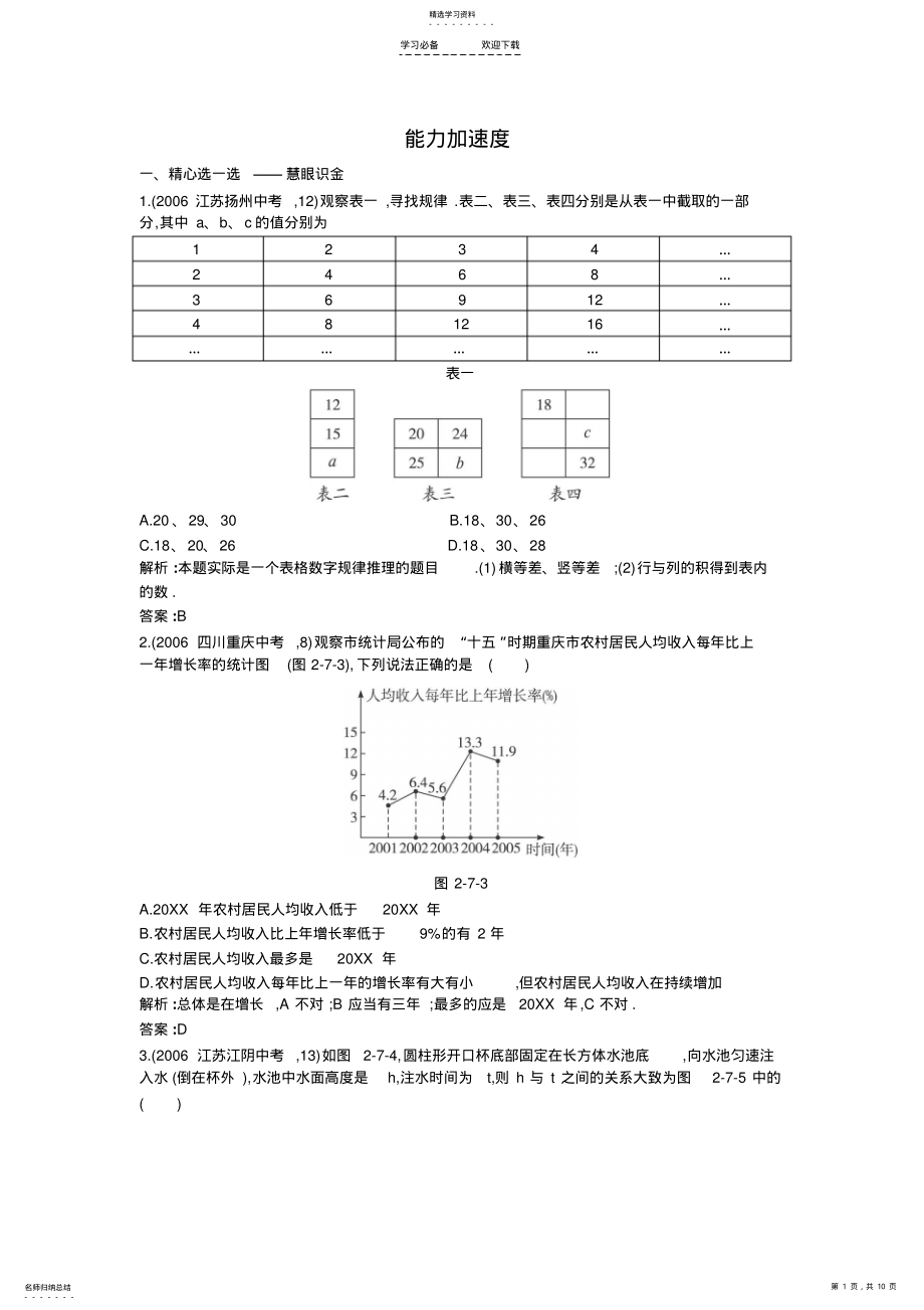 2022年初三中考数学复习资料-能力加速度 .pdf_第1页