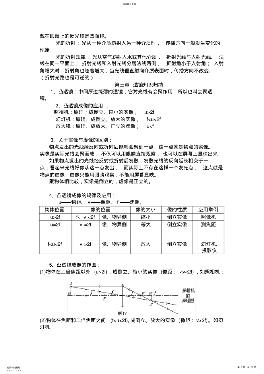 2022年完整word版,最新人教版初中物理知识点总结归纳 .pdf_第2页