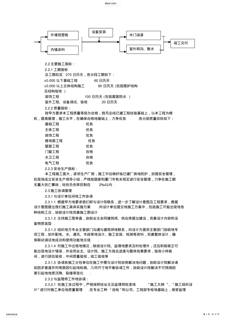 2022年进雄工业园一期厂房施工组织设计方案 .pdf_第2页