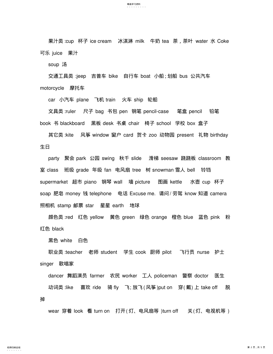 2022年闽教版小学英语三至六年级分类单词汇总 .pdf_第2页