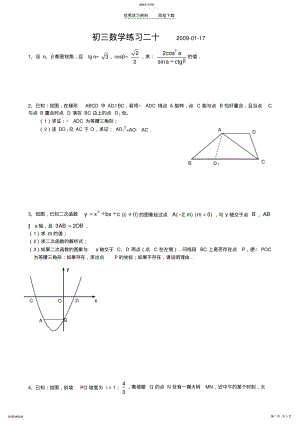 2022年初三数学练习二十 .pdf