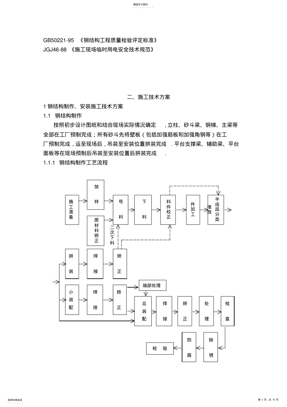 2022年钢结构工程项目简易施工组织设计方案书方案 .pdf_第2页