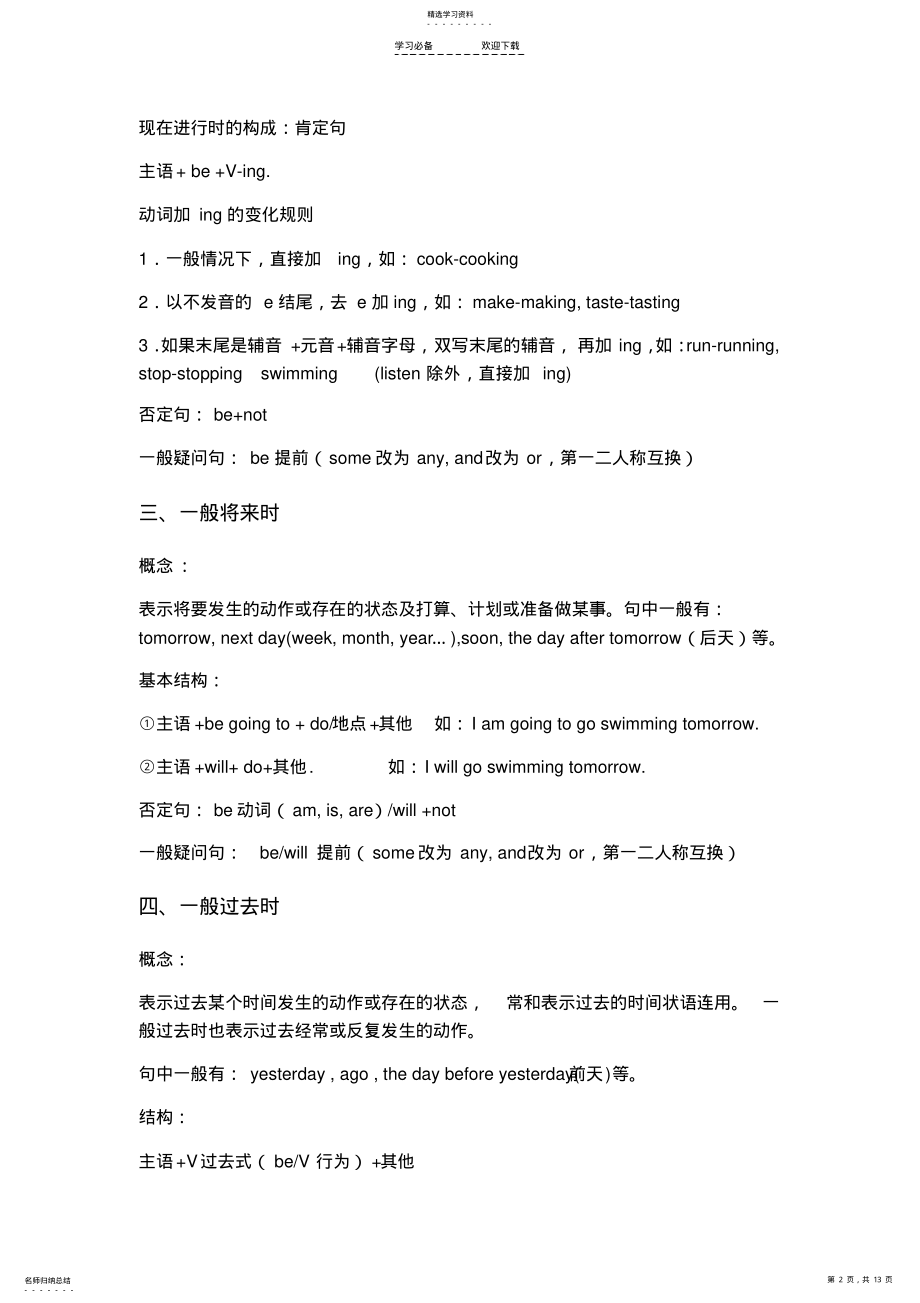 2022年小学英语语法总结全集 .pdf_第2页