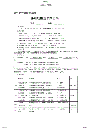 2022年初中化学推断题解题思路总结 .pdf