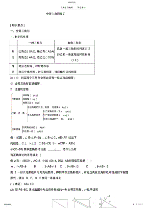 2022年初一数学全等三角形复习题 .pdf