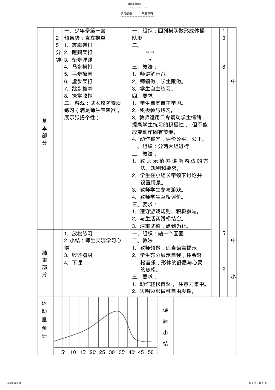 2022年小学六年级体育武术教案 .pdf_第2页