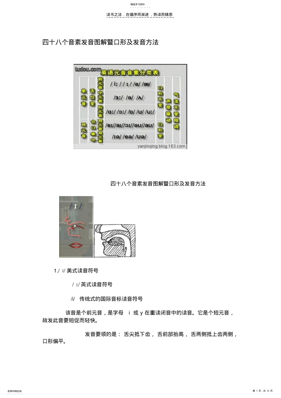 2022年英语国际音标发音四十八个音素发音图解暨口形及发音方法 .pdf_第1页