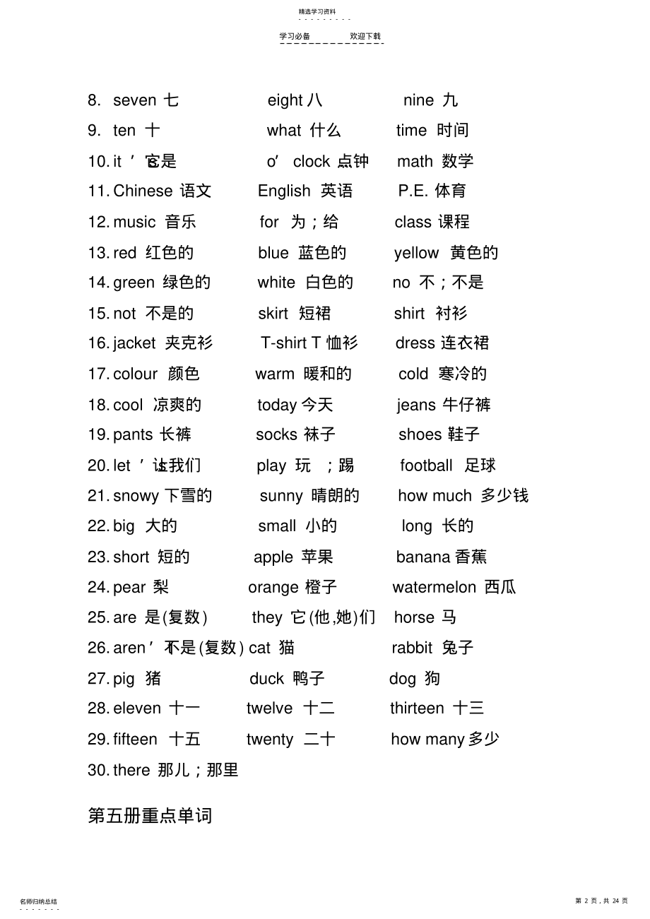 2022年小学英语总复习单词短语句型总汇 .pdf_第2页