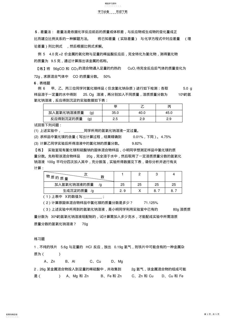 2022年初中化学计算技巧 .pdf_第2页