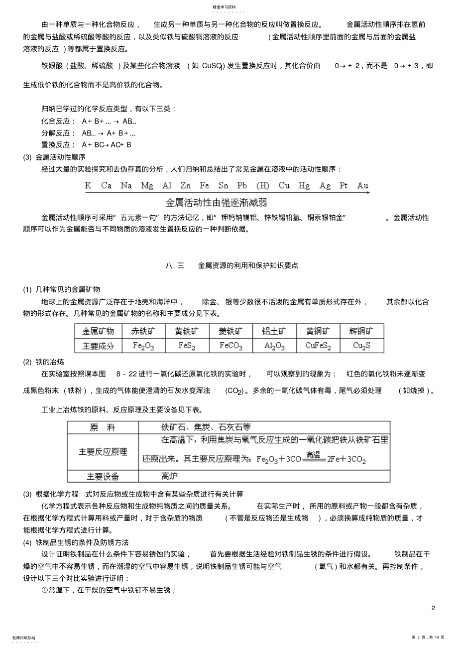 2022年初级中学九年级化学知识点大全三人教新课标版 2.pdf_第2页