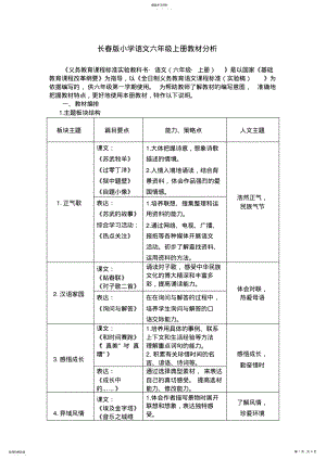 2022年长春版小学语文六年级上册教材分析 .pdf