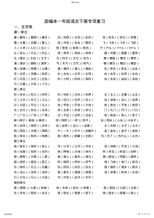 2022年部编本一年级语文下册专项复习4 .pdf