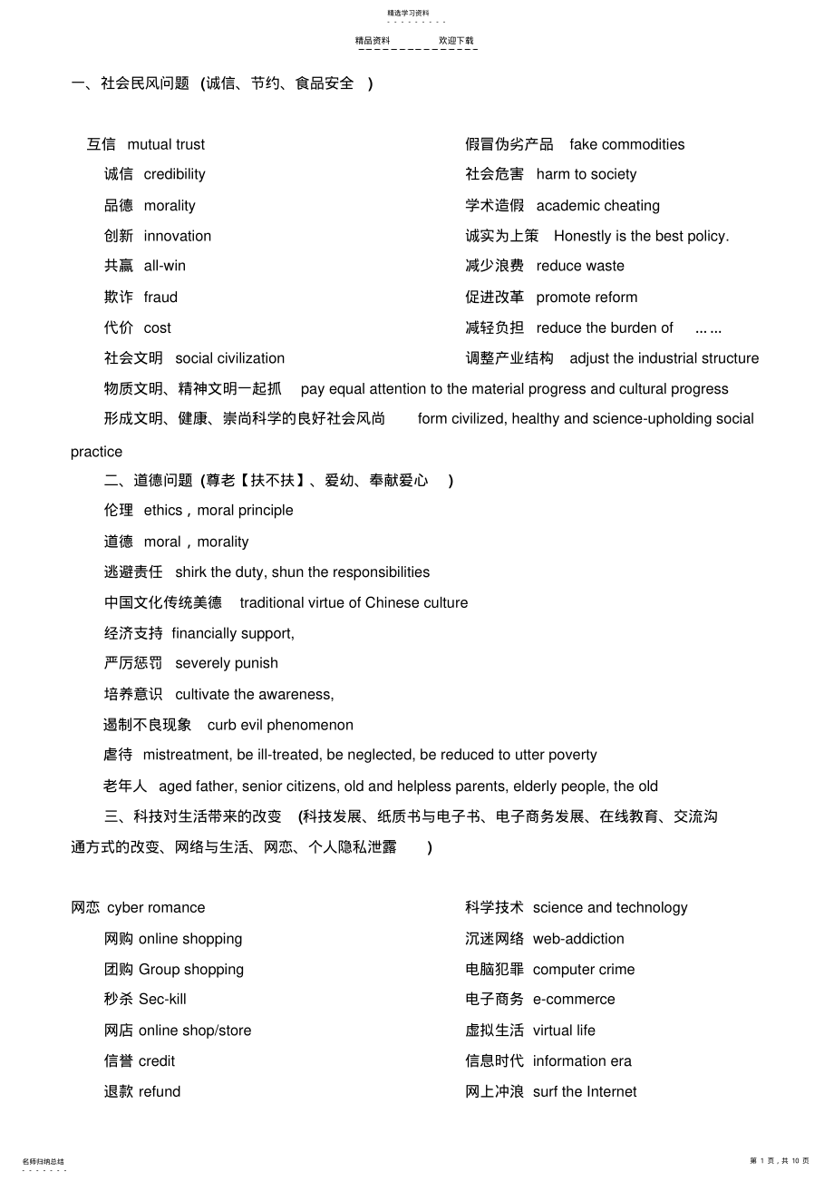 2022年考研英语作文六大热门话题与优秀范文 .pdf_第1页