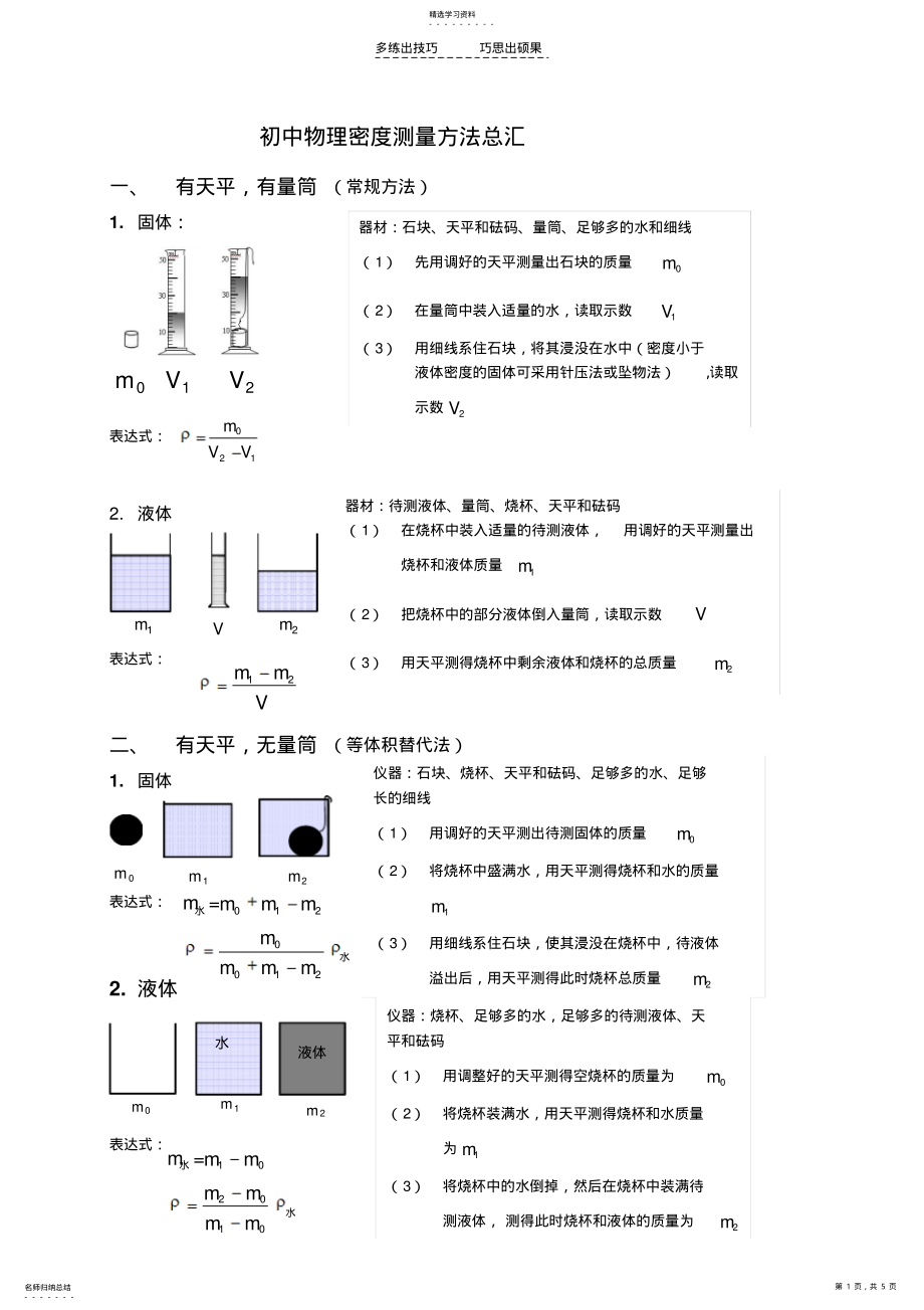 2022年初中物理密度测量方法总汇 .pdf_第1页