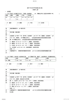 2022年初中化学2021年化学中考试题分类汇编：溶液的pH .pdf