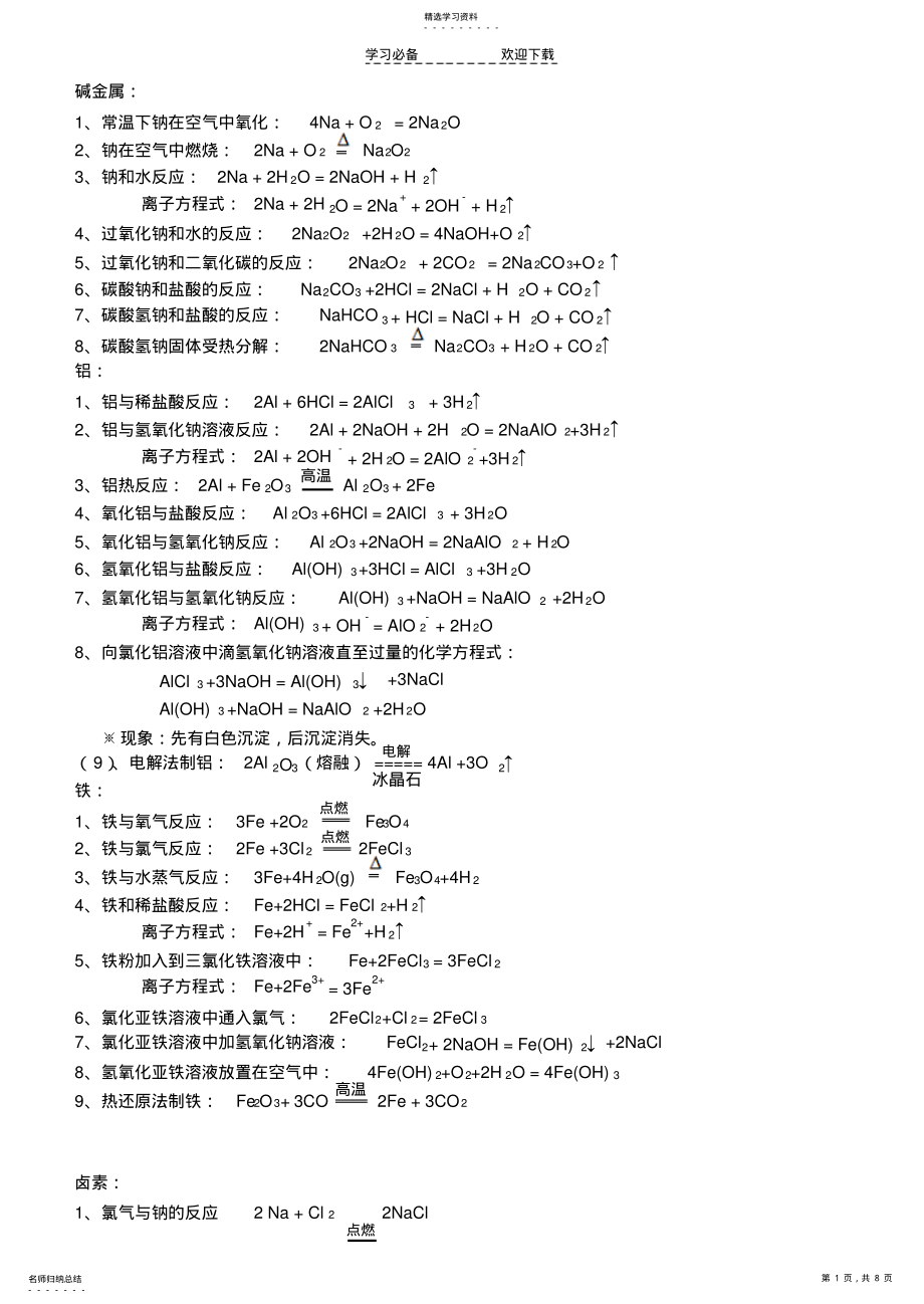 2022年化学方程式及知识点总结 .pdf_第1页