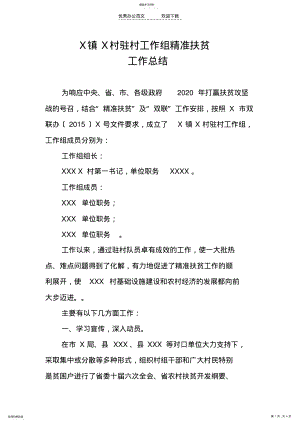 2022年驻村工作组精准扶贫工作总结 .pdf