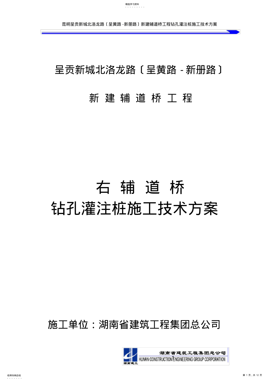 2022年钻孔灌注桩施工技术方案 .pdf_第1页