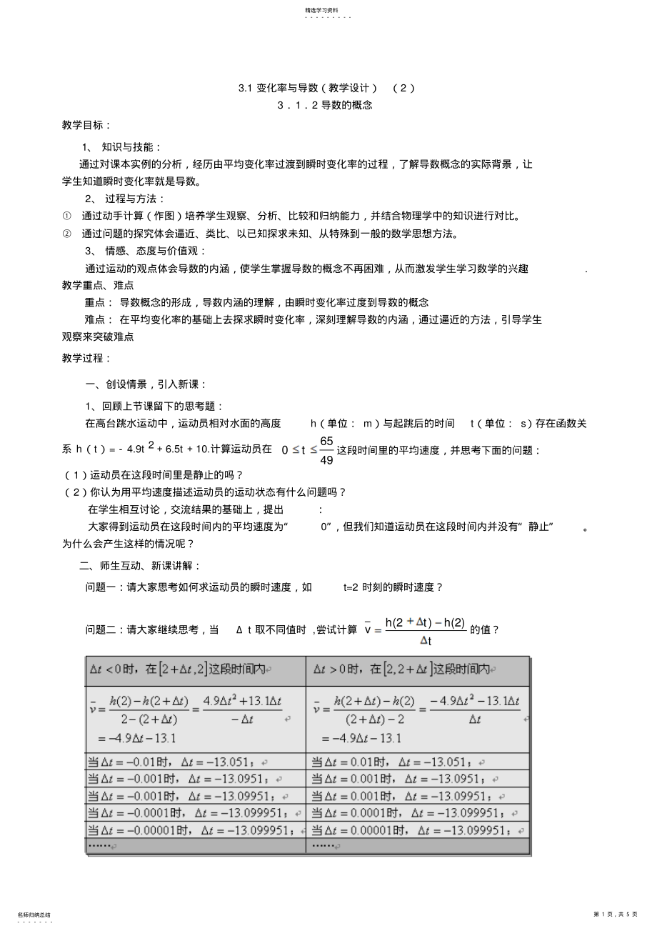 2022年变化率与导数 .pdf_第1页