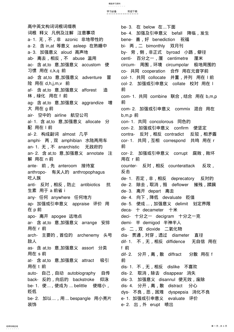 2022年高中英语词根词缀 .pdf_第1页