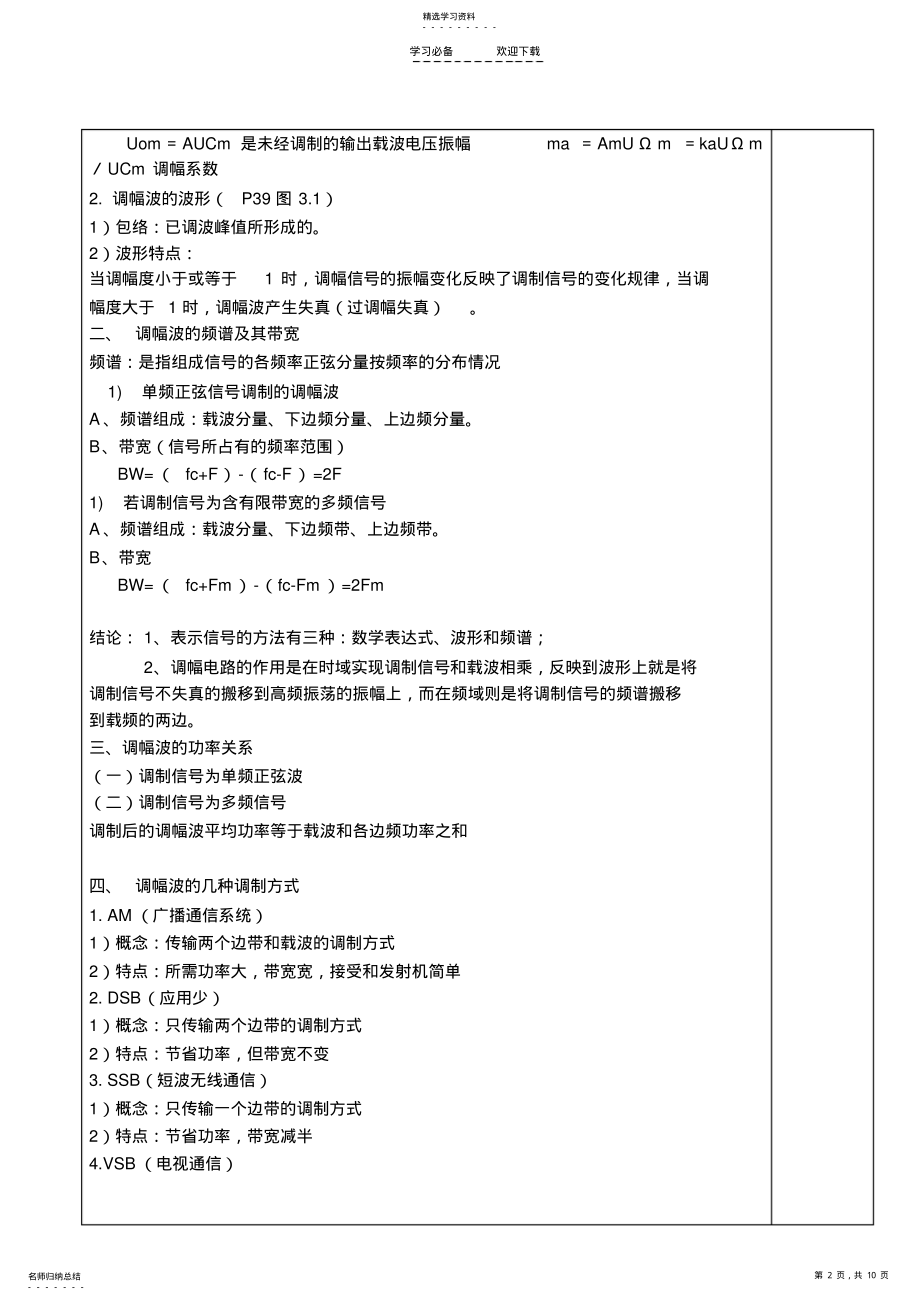 2022年高频电子线路教案第五章振幅调制解调与混频电路 .pdf_第2页