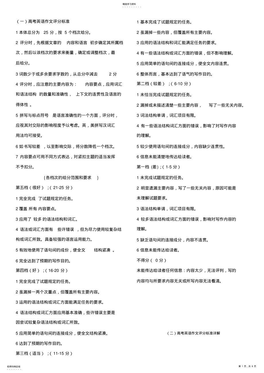 2022年高考英语作文评分标准解析 .pdf_第1页