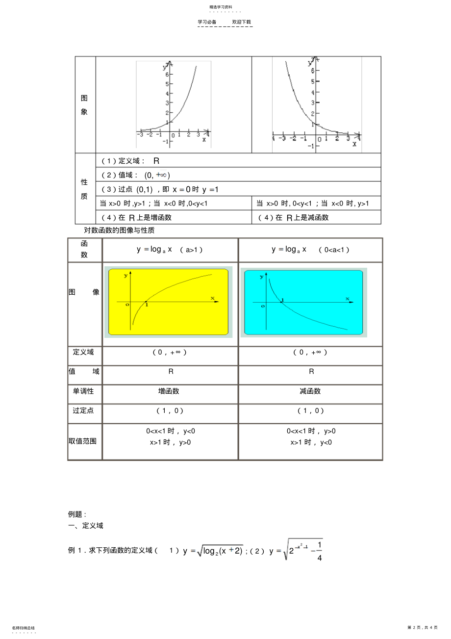 指数函数与对数函数复习教案 .pdf_第2页