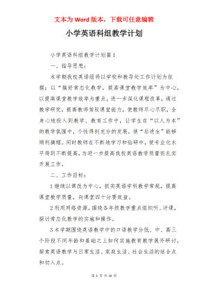 小学英语科组教学计划.docx