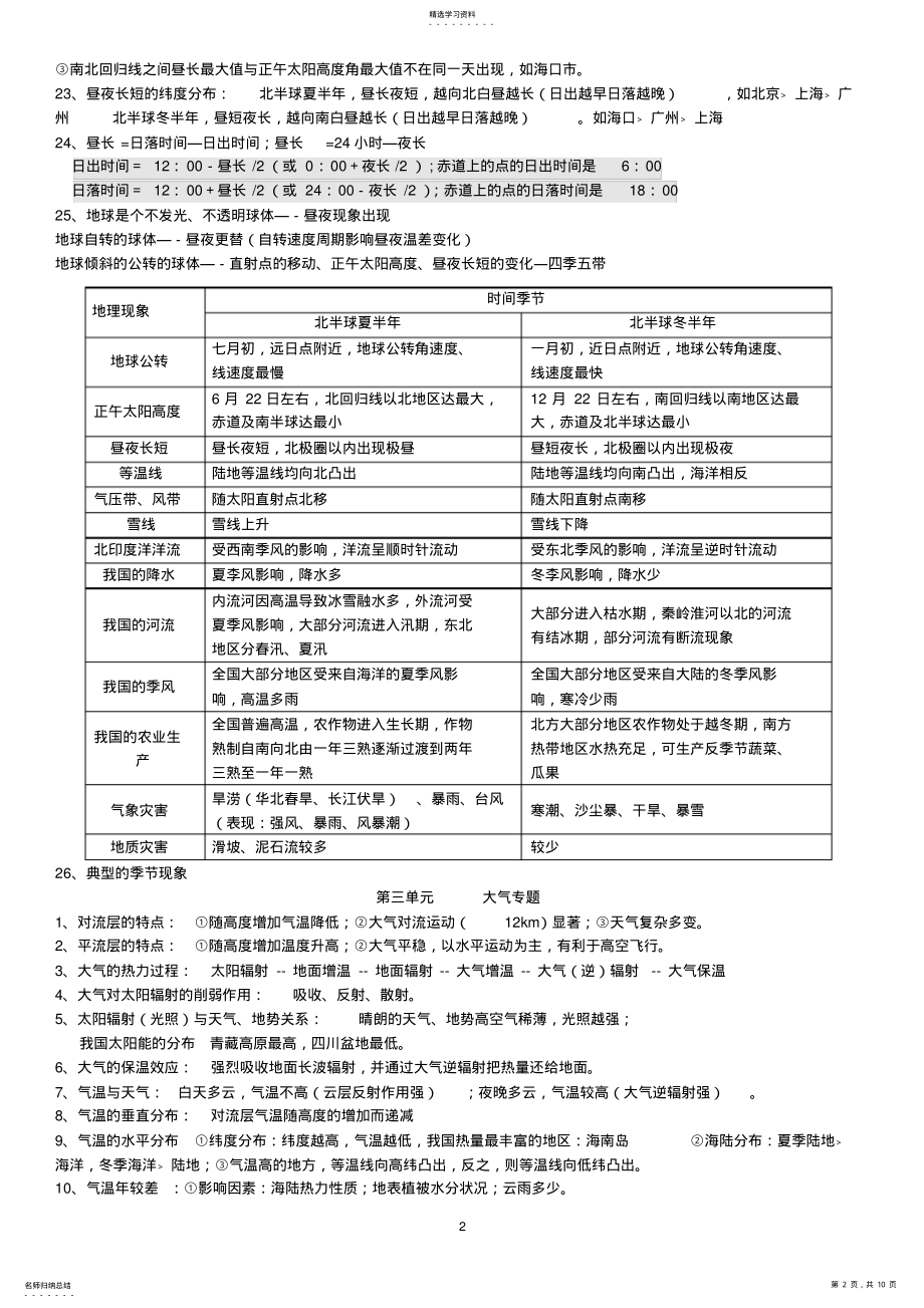 2022年高中地理基础知识复习汇总 .pdf_第2页