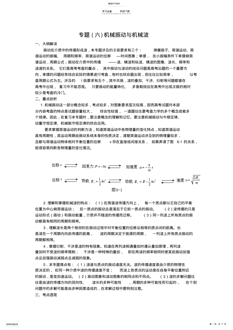 2022年高考物理专题机械振动与机械波 .pdf_第1页