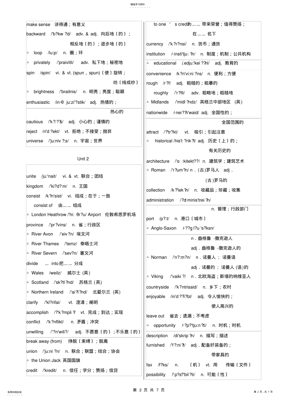 2022年高中英语必修5词汇表有音标 .pdf_第2页