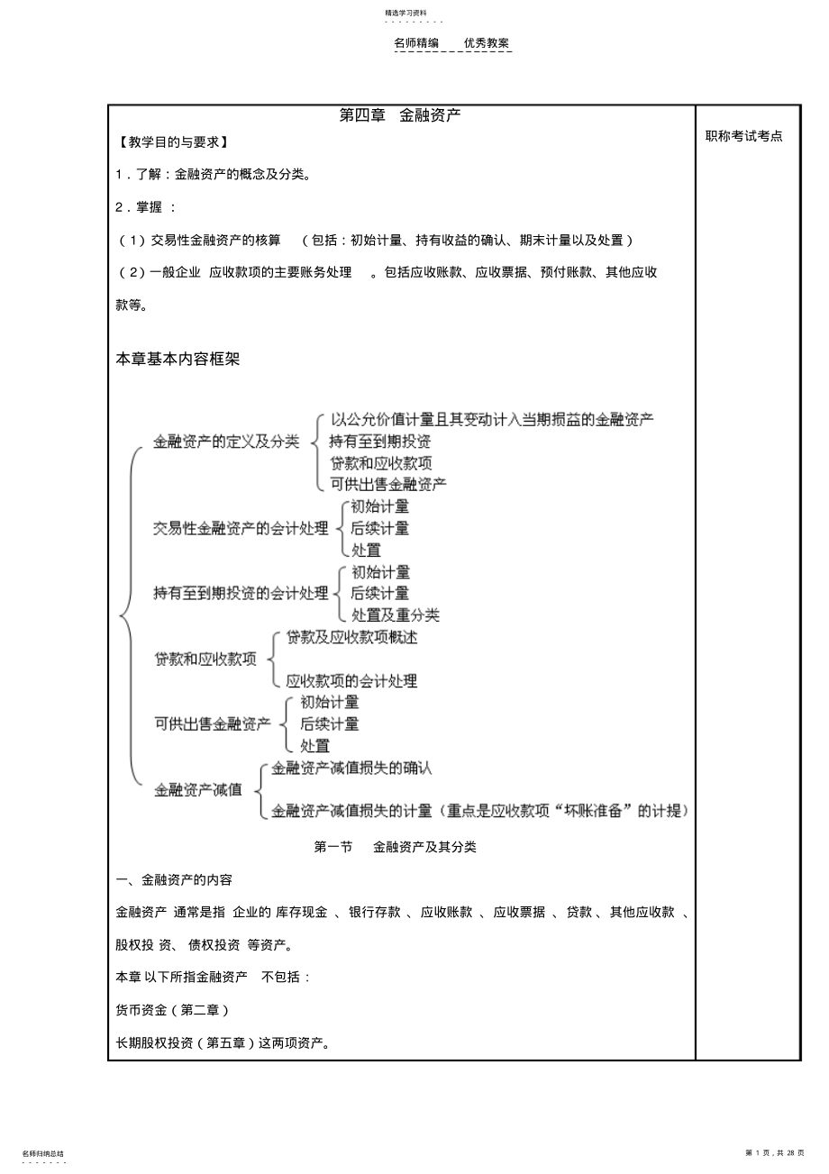 2022年教案中级财务会计第四章金融资产 .pdf_第1页