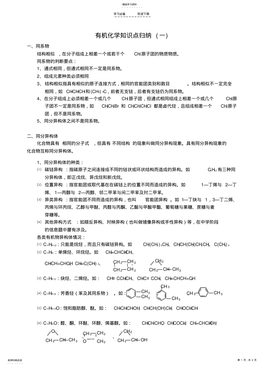 2022年高中化学有机化学知识点归纳新人教版 .pdf_第1页