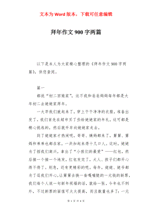 拜年作文900字两篇.docx