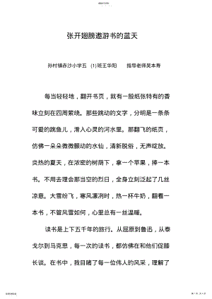 2022年张开翅膀遨游书的蓝天 .pdf