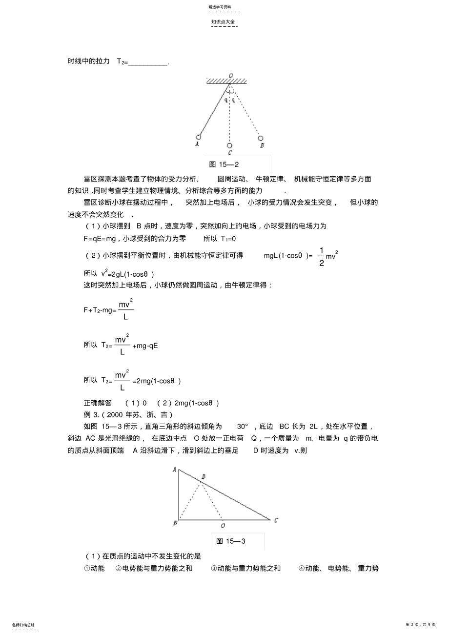 2022年高考知识点巡查专题带电粒子在电场中的运动 .pdf_第2页