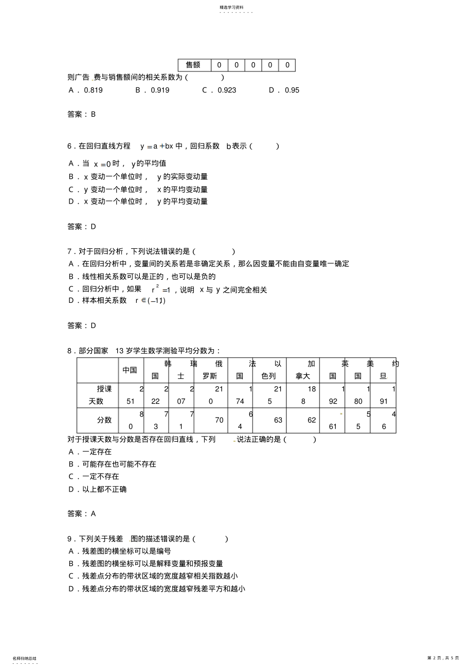 2022年数学：第三章《统计案例》测试3 .pdf_第2页