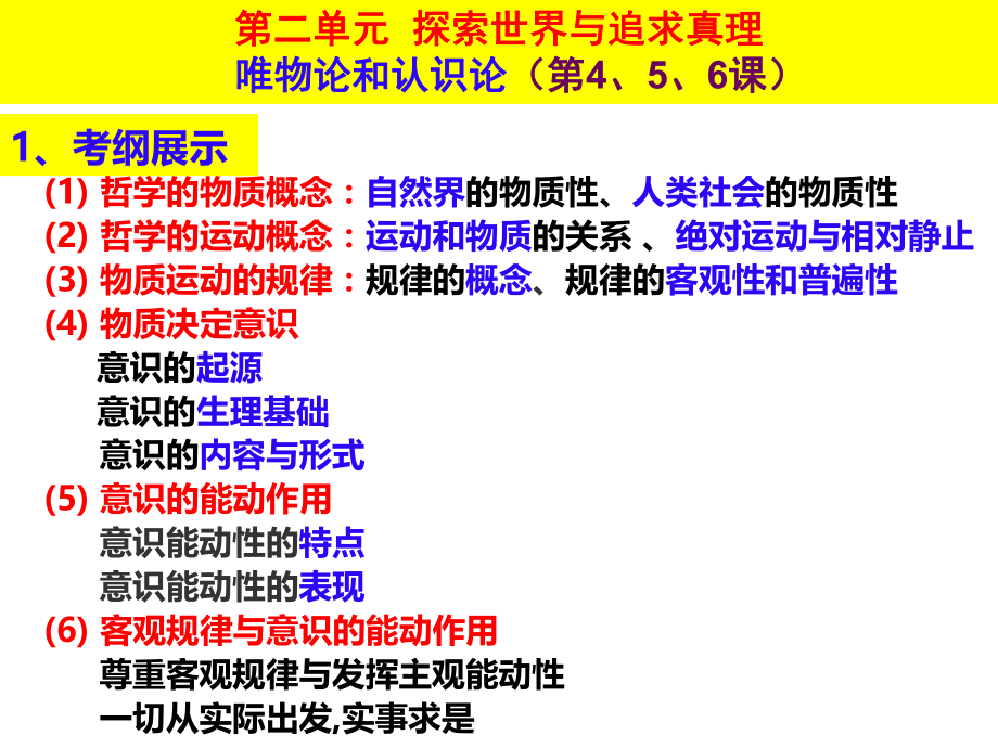 2020届生活与哲学第4、5课唯物论复习ppt课件.ppt_第1页