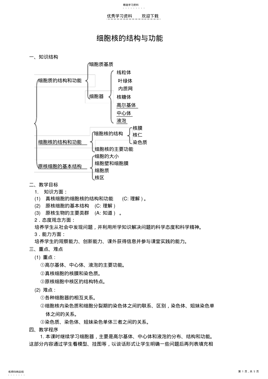 2022年高二生物细胞核的结构与功能 .pdf_第1页