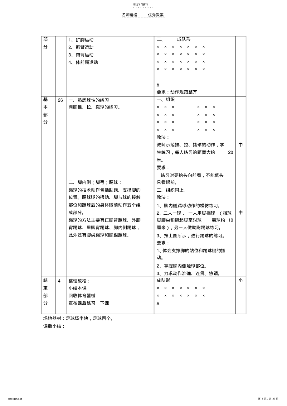 2022年小学足球三年级全年教案 .pdf_第2页