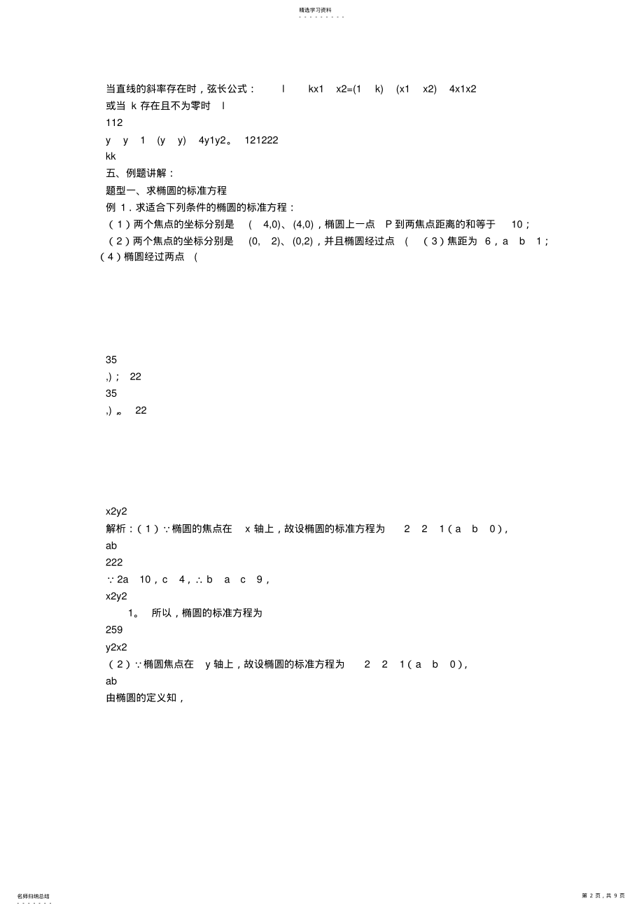 2022年高中数学圆锥曲线复习总结椭圆 .pdf_第2页