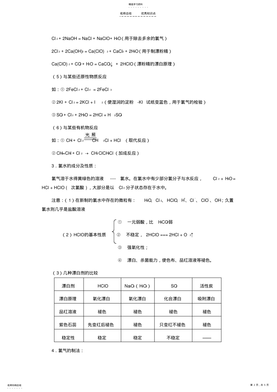 2022年高考化学知识点之氯及其化合物 .pdf_第2页