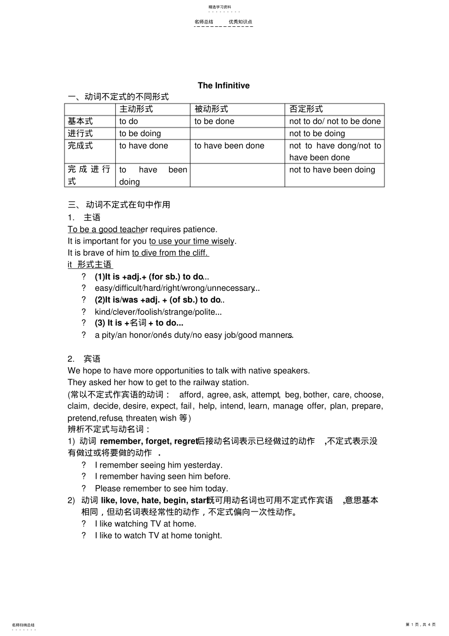 2022年高中英语不定式知识点整理 2.pdf_第1页