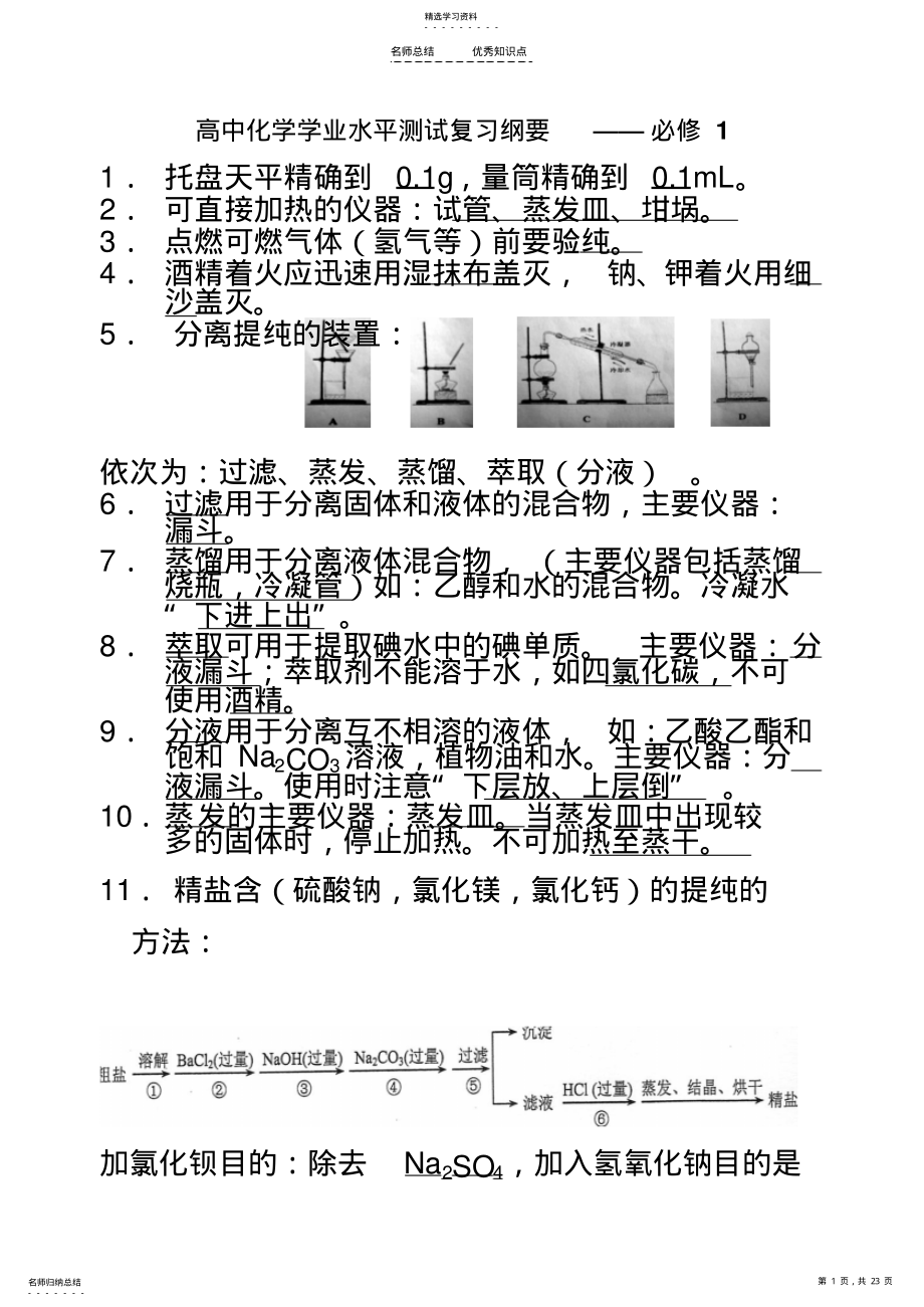 2022年高中化学学业水平测试常考必背知识点 2.pdf_第1页