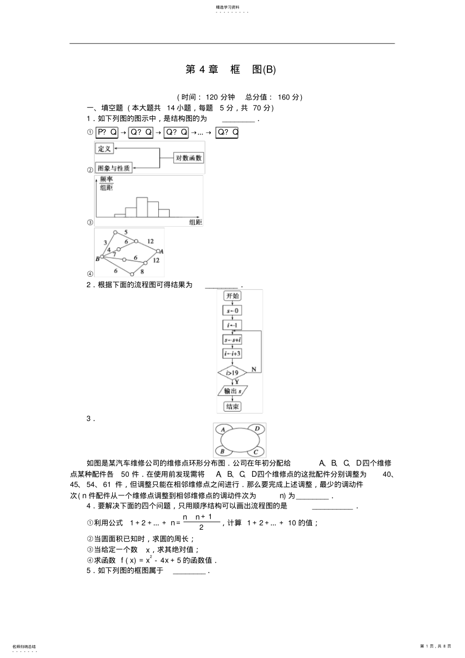 2022年高中数学第4章框图章末检测B苏教版选修1-2 .pdf_第1页