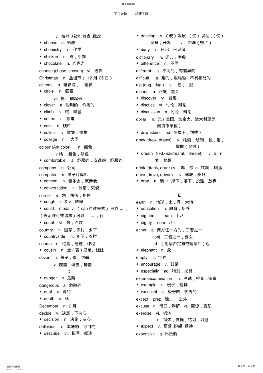 2022年山东省中考英语词汇 .pdf_第2页