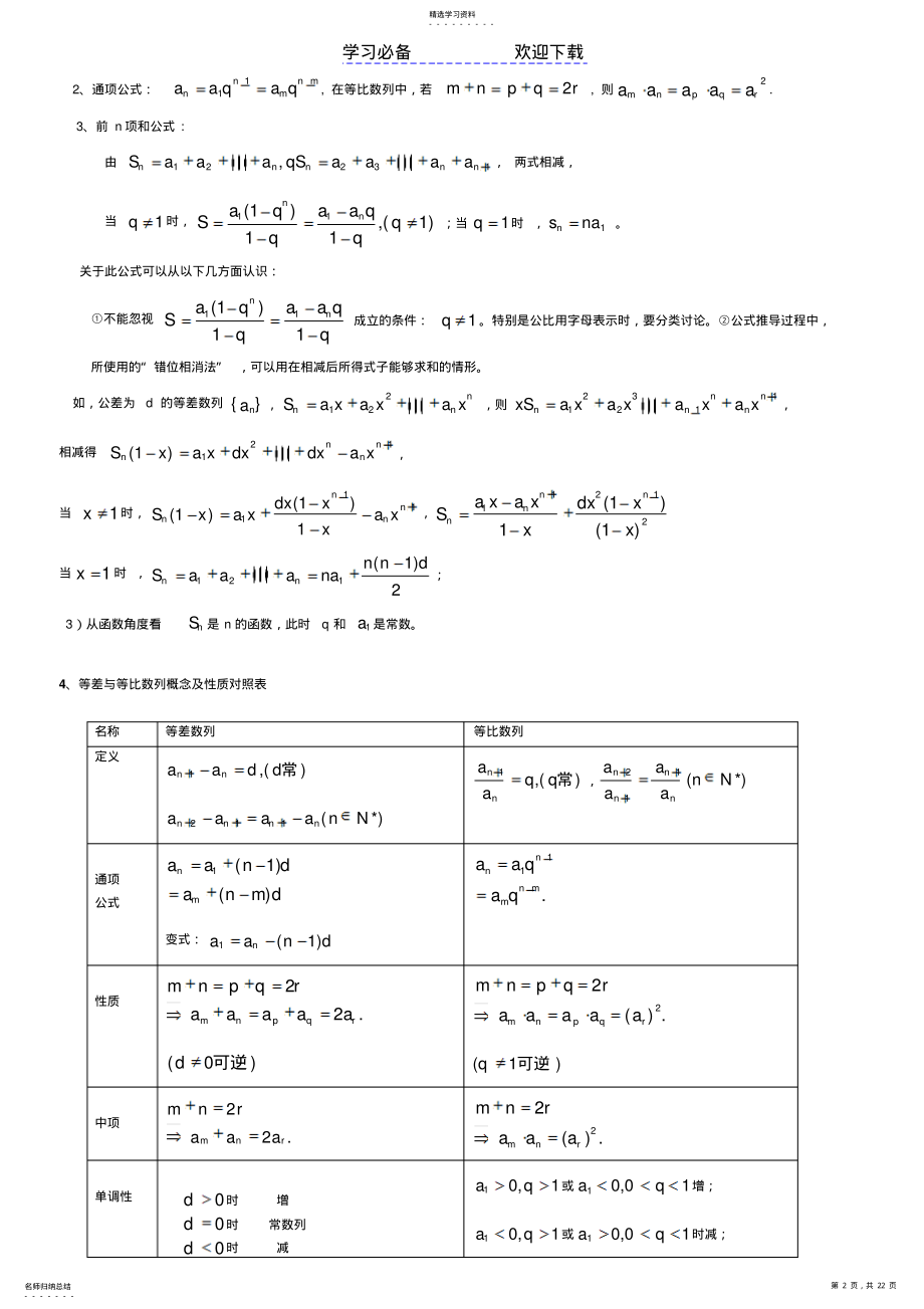 2022年数列高考知识点归纳 .pdf_第2页