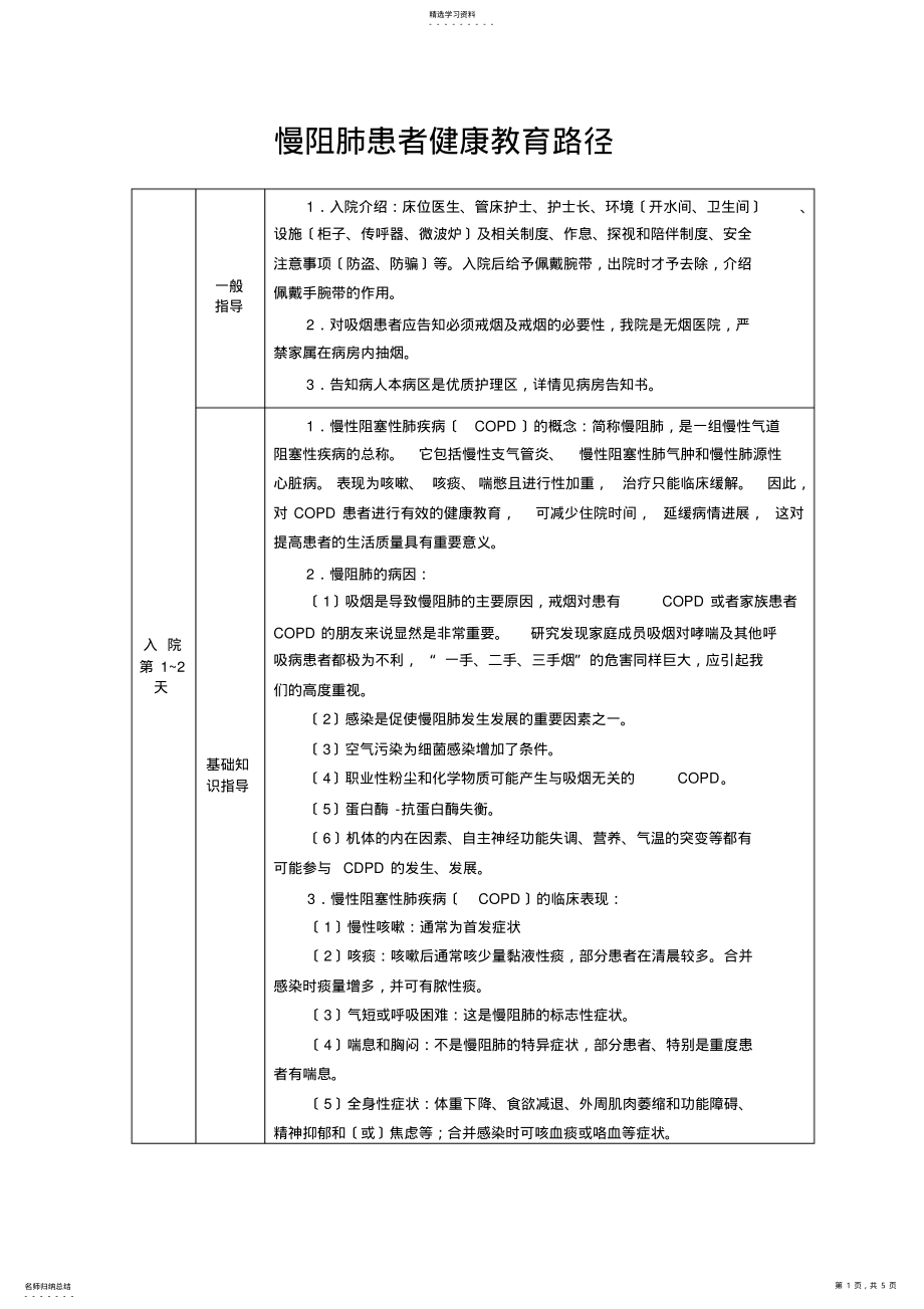 2022年慢阻肺患者健康教育路径 .pdf_第1页