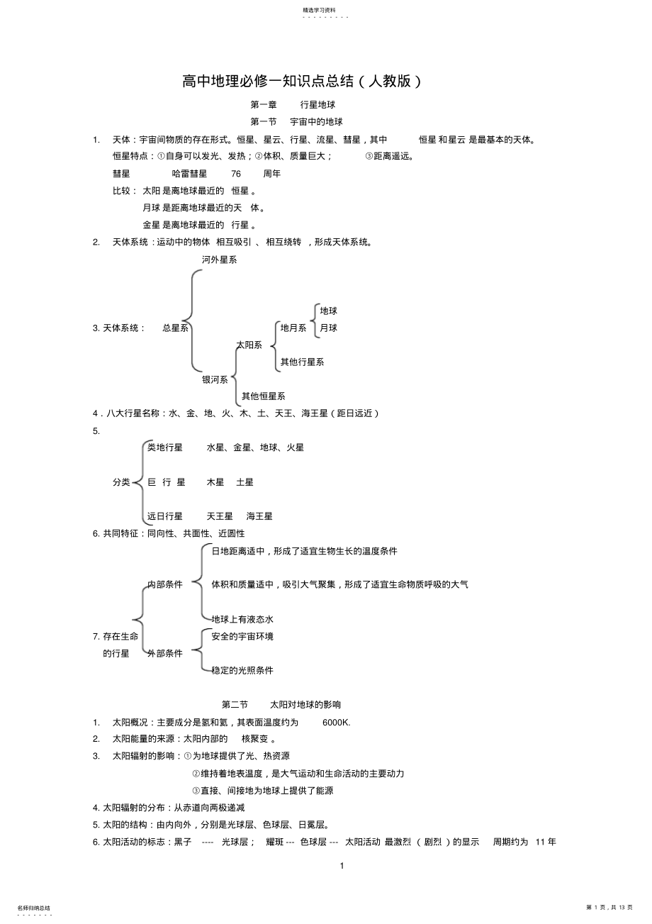2022年高中地理必修一知识点总结复习 3.pdf_第1页